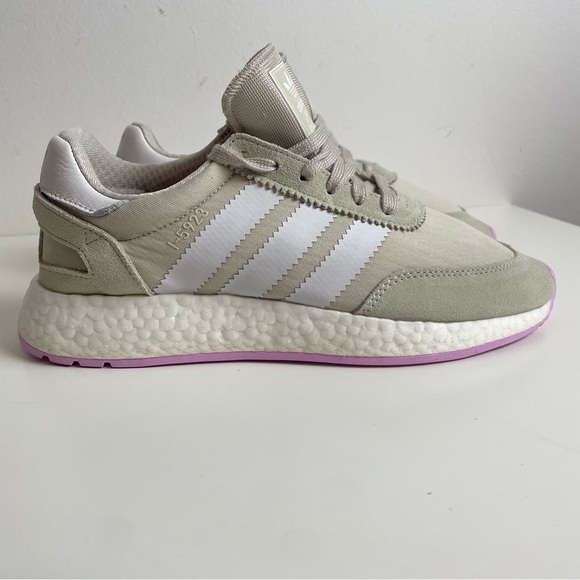 Adidas I-5923 Sneakers Shoes Women's Size 9 Beige Crystal White Lilac EUC - Picture 2 of 13